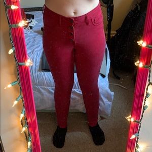 Rockstar Super Skinny High Rise Red Pants